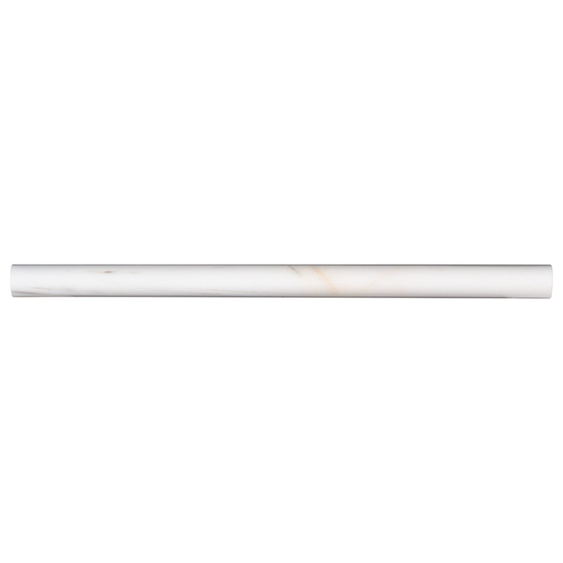 Bianco Dolomite Pencil Molding Polished — clean product view — color White-cool with light gray veining