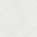 Bianco Glossy Ellipse Recycled Glass Mosaic — isometric scale view — color Ellipse