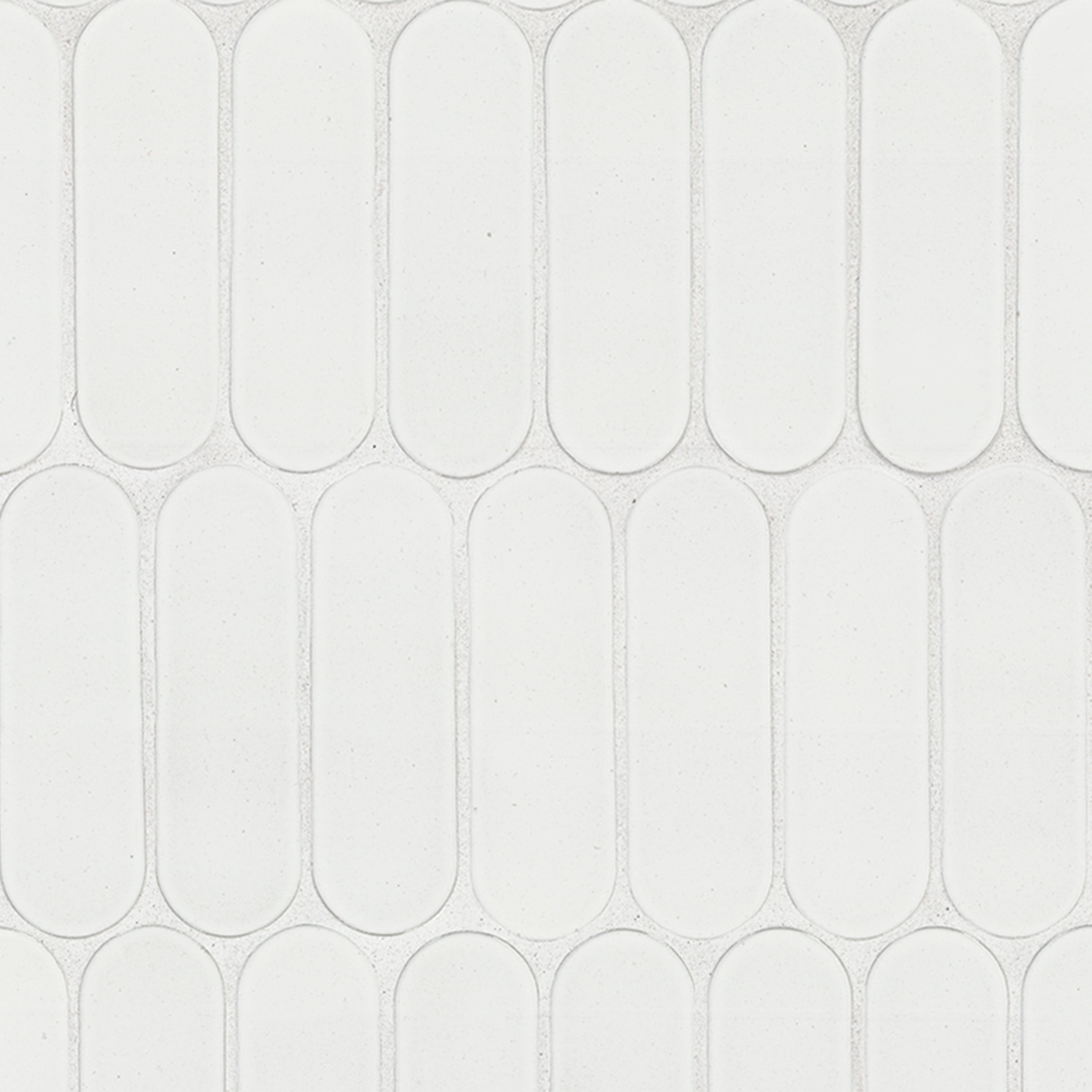 Bianco Glossy Ellipse Recycled Glass Mosaic — clean product view — color Ellipse