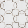 Bianco Quatrefoil Polished Marble Mosaic — clean product view — color White-warm with light and dark brown veining