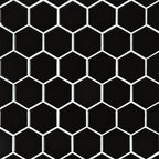 Domino 1-inch and 2-inch Hexagon Porcelain Mosaic — clean product view — color Black