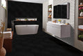 White and Black Matte Octagon Porcelain Mosaic — installed room view — color White And Black