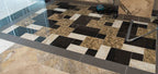 Black Galaxy Classic Granite Tile — installed room view — color Black with small gold or white flecks