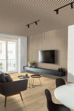 Acoustic Wood Slat Blonde, supplier installed-room example