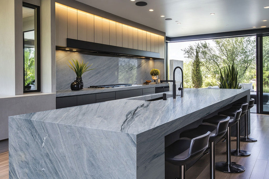 Blue Fusion Quartzite Slab — room scene