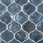 Blue Shimmer Arabesque Glass Mosaic — clean product view — color Shimmer