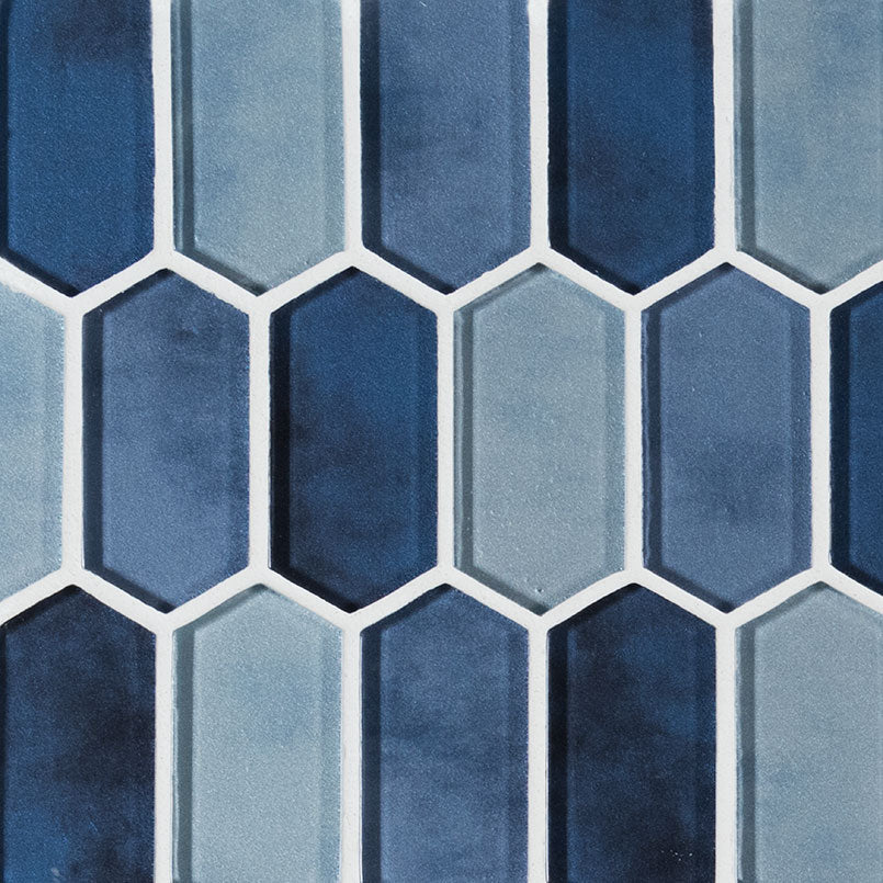 Boathouse Blue Picket Glass Mosaic — clean product view