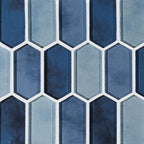 Boathouse Blue Picket Glass Mosaic — clean product view