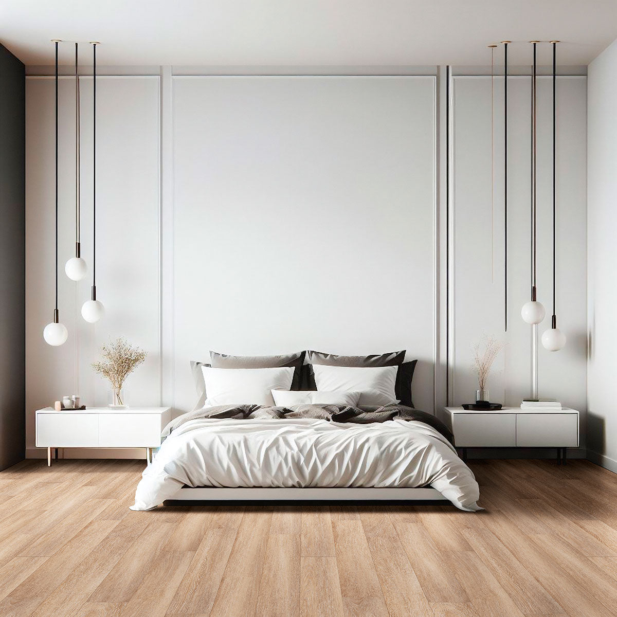 Andover Waterproof Rigid Core Luxury Vinyl Plank — installed room view — color Briar Haven