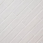 Brickstone Porcelain Brick Tile — isometric scale view — color White, size 2x10