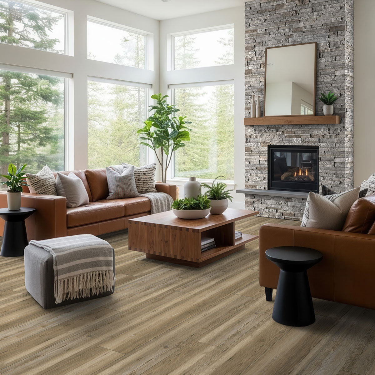 XL Cyrus 9x60 Waterproof Rigid-Core Luxury Vinyl Plank — installed room view — color Brookings