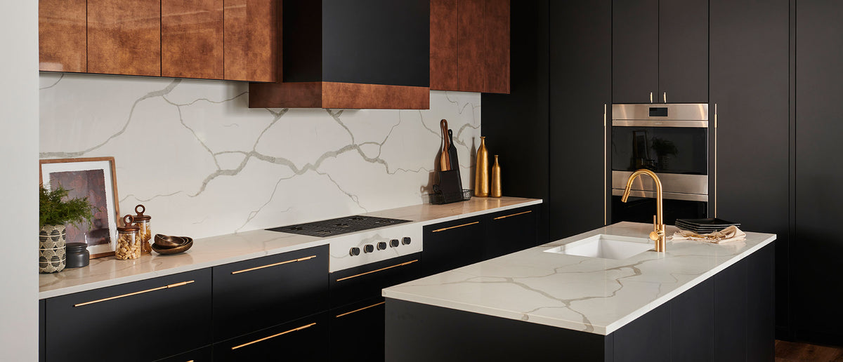 Calacatta Classique countertop room inspiration; installation shown is illustrative