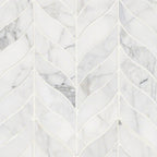 Calacatta Cressa Leaf Pattern Honed Marble Mosaic — clean product view