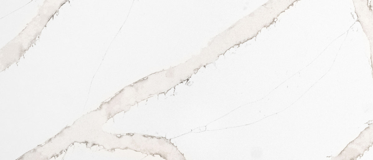 Calacatta Goa quartz — close up