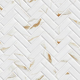 Calacatta Gold Matte Porcelain Wall Tile — clean product view — color Gold, size 1x3