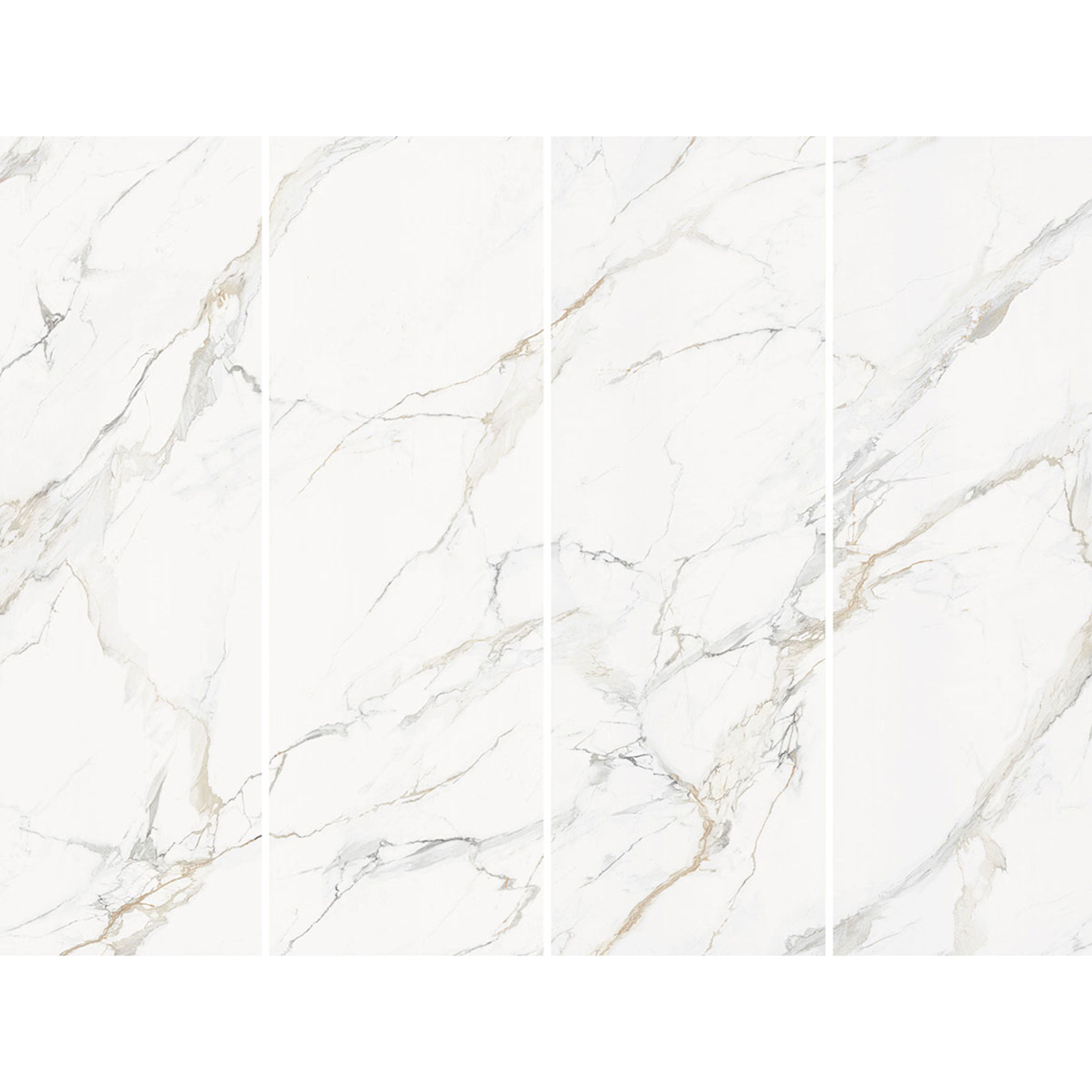 Calacatta Golden Mist AquaLume Porcelain Panel Set — clean product view — color White-cool with golden and beige veining