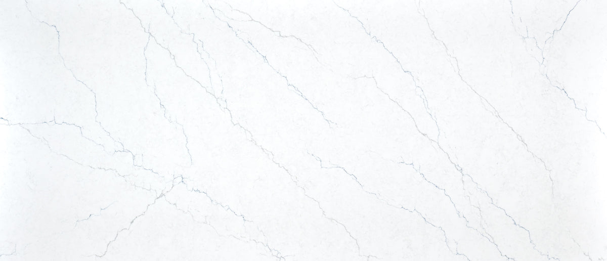 Calacatta Miraggio Cielo quartz — slab