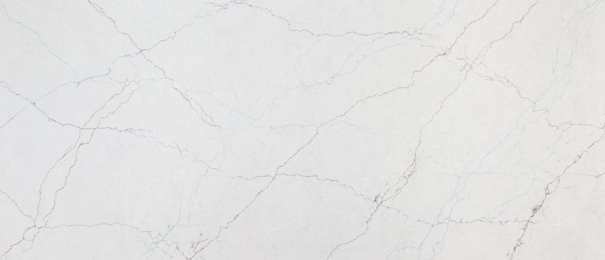 Calacatta Miraggio Seaglass quartz — slab