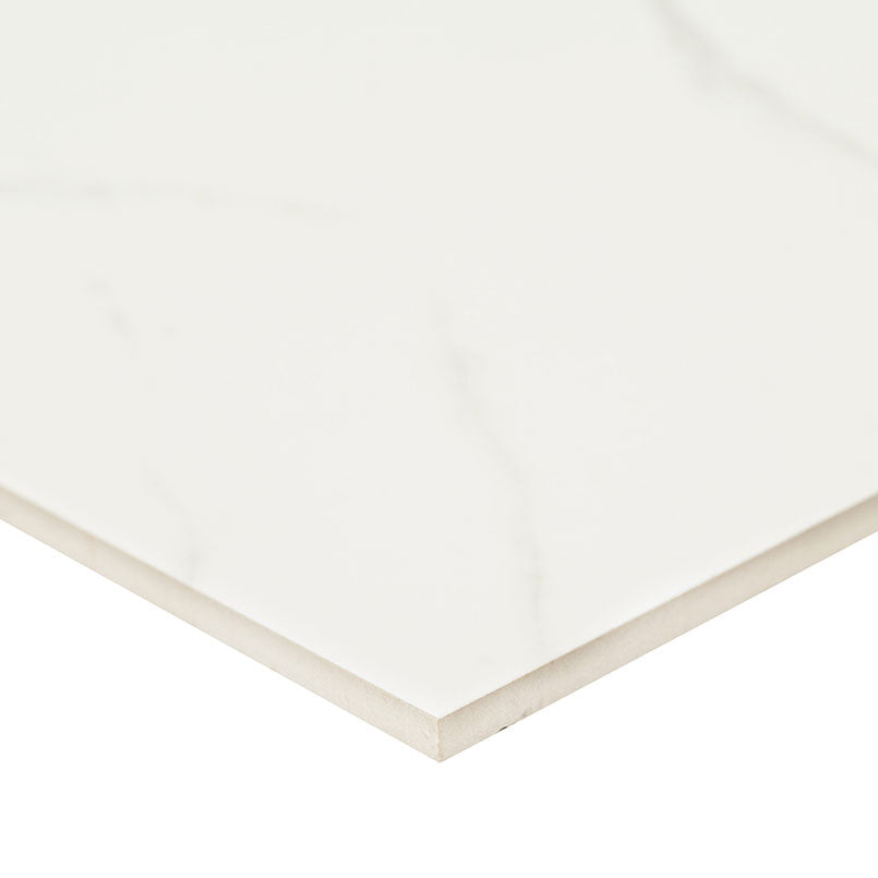 Kaya 3x24 Porcelain Bullnose — close-up texture view — color Calacatta Venato
