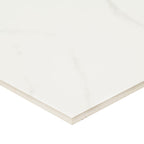 Kaya 3x24 Porcelain Bullnose — close-up texture view — color Calacatta Venato