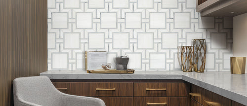 Calacatta Versailles quartz — room scene