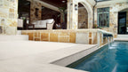 Caldera Blanca Porcelain Pool Coping - installed example (representative)