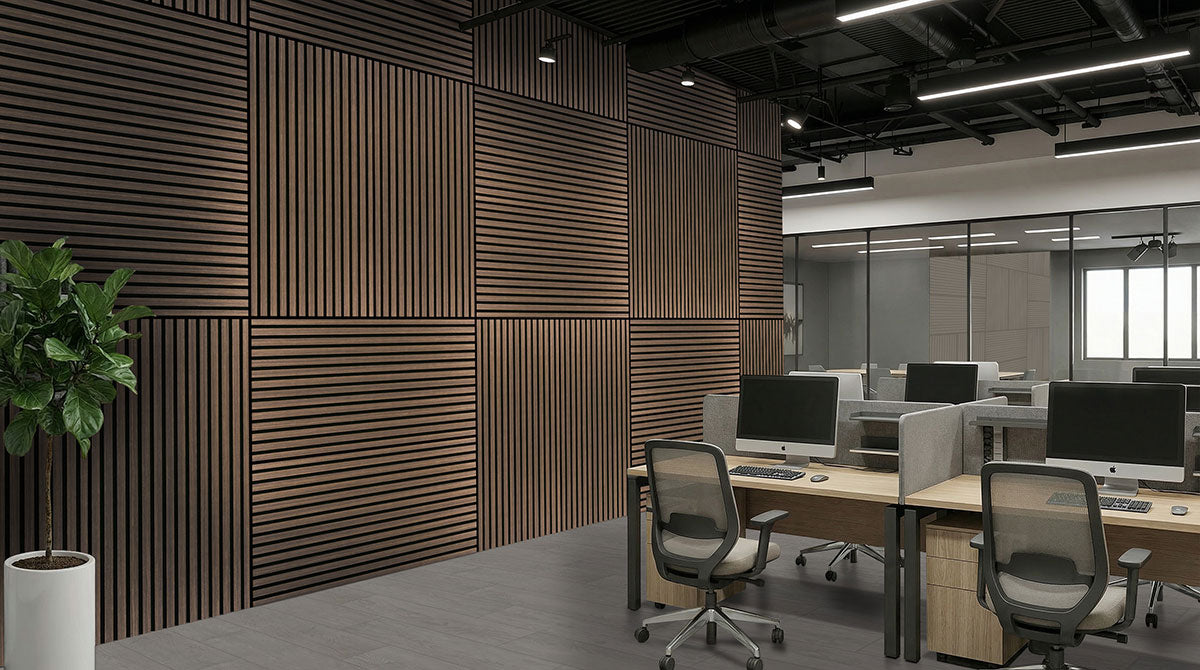Caldera Wood-Look Porcelain Tile — installed room view — color Coala