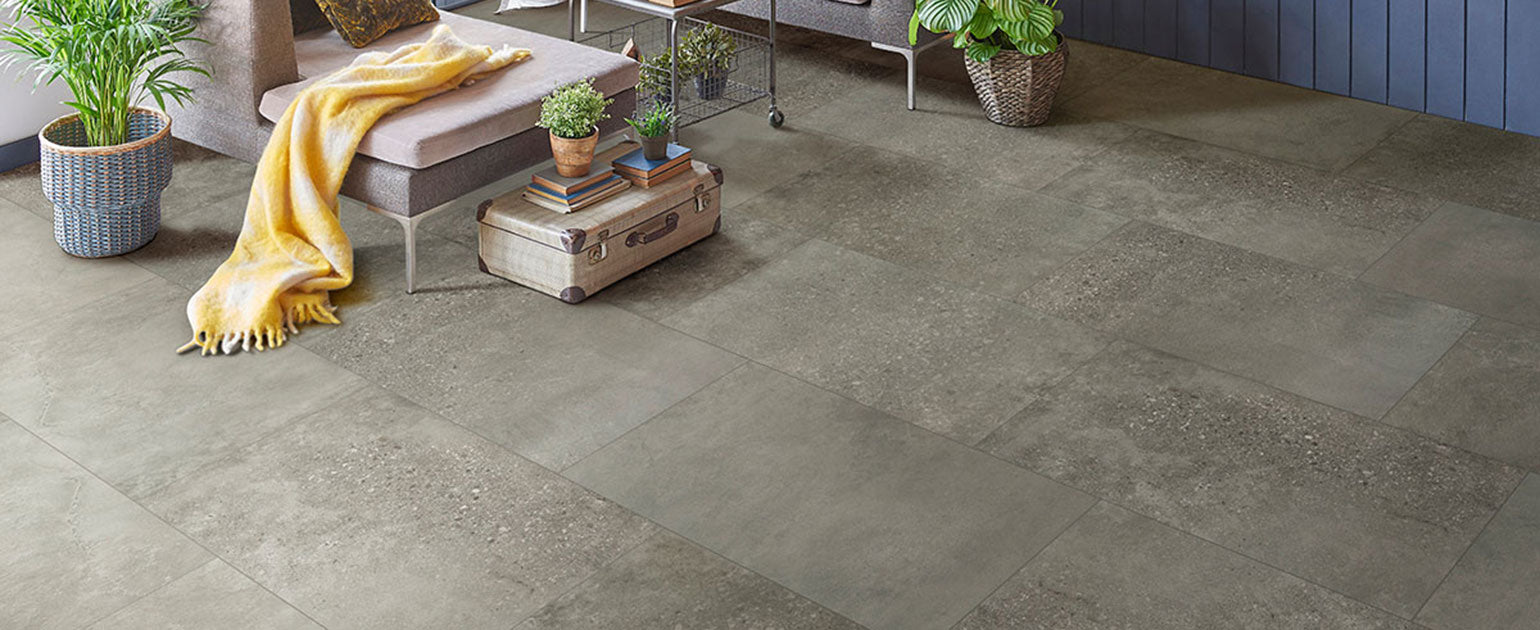 Traktion Calypso ZeroSlip Porcelain Tile — installed room view