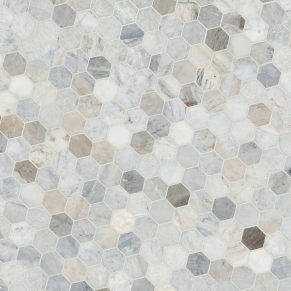 Capri Blue 2-inch Hexagon Honed Marble Mosaic product view