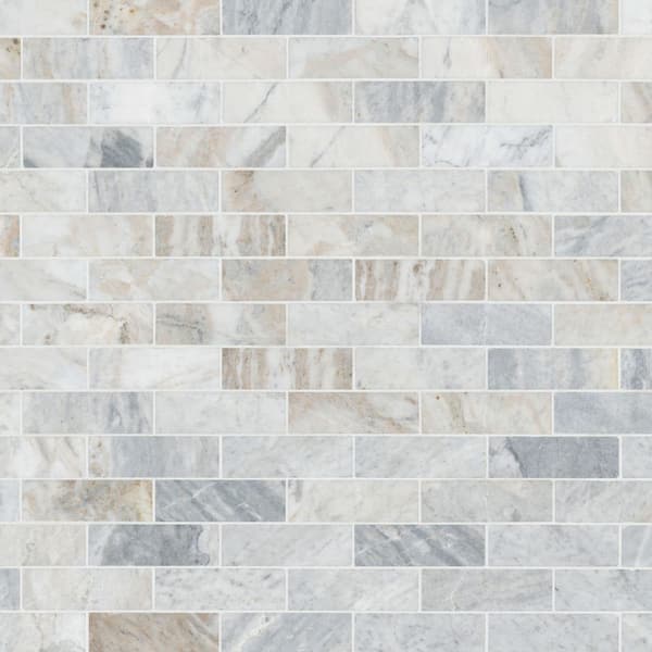 Capri Blue Honed Marble Subway Tile product view