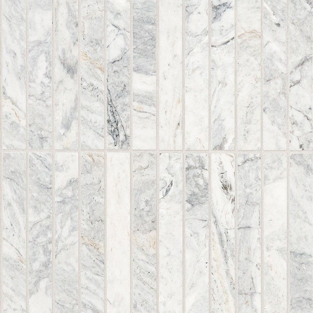 Capri Blue 1x6 Stack Honed Marble Mosaic — clean product view