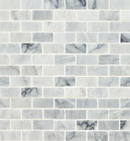 Carrara Classique Brick 1x2 Honed Marble Mosaic — clean product view — color Classique