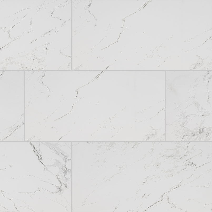 Pietra 3x18 Matte and Polished Porcelain Bullnose — clean product view — color Carrara