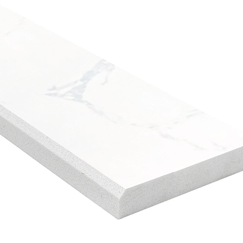 Carrara White 4x36 Double Beveled Polished Engineered Marble Threshold — clean product view — color Carrara White