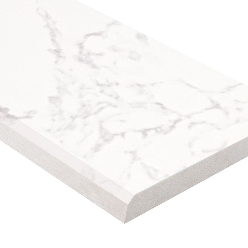 Carrara White 6x73 Single Beveled Polished Engineered Marble Threshold — clean product view — color Carrara White
