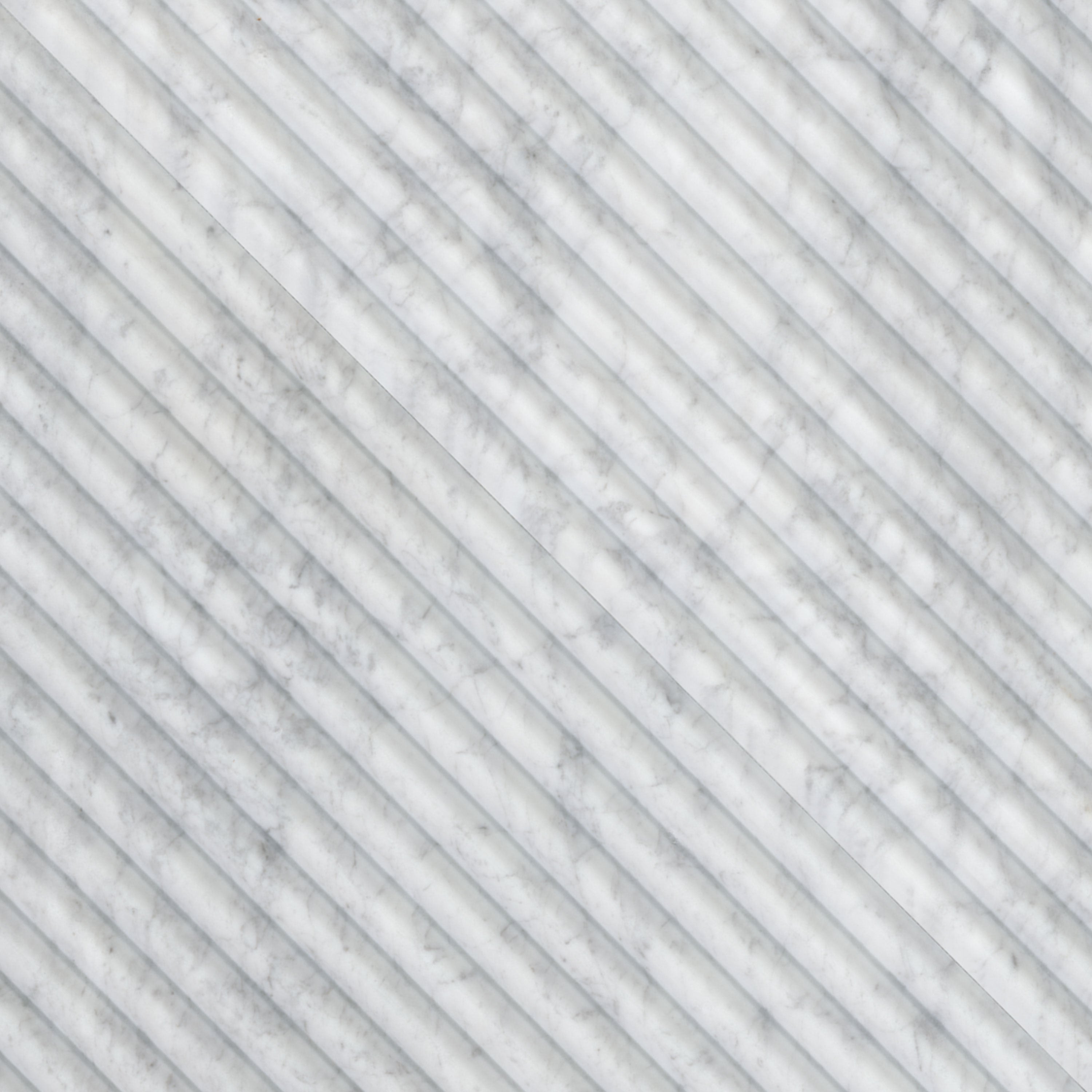 Carrara White Milano Ribbo 12x24 Honed Fluted Marble Wall Tile — isometric scale view