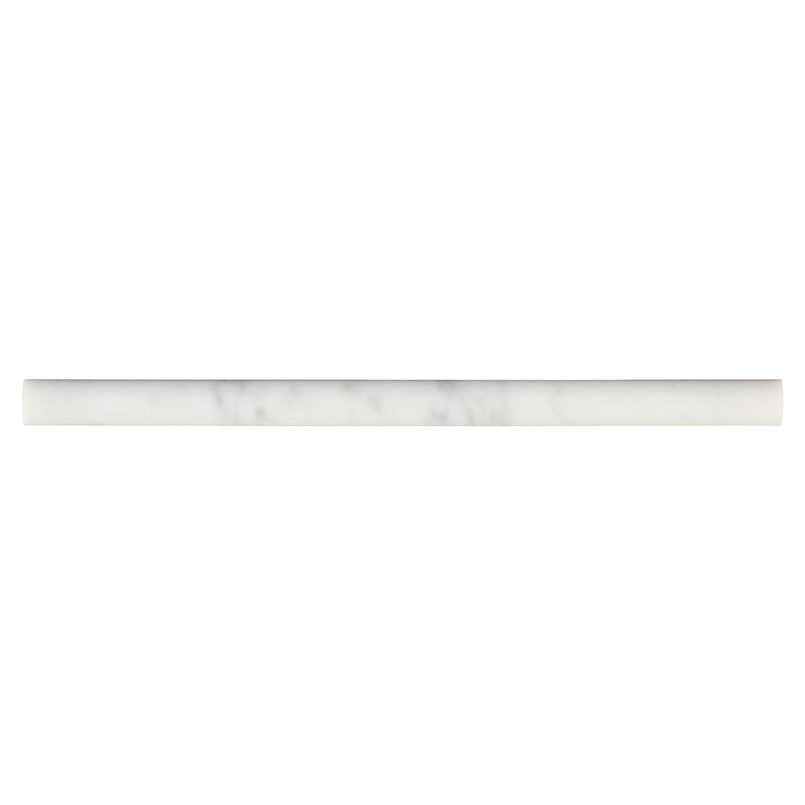 Carrara White Pencil Molding — clean product view — color White-cool with gray veining