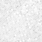 Carrara White Round Pattern Honed Marble Mosaic — isometric scale view — color White Round Pattern
