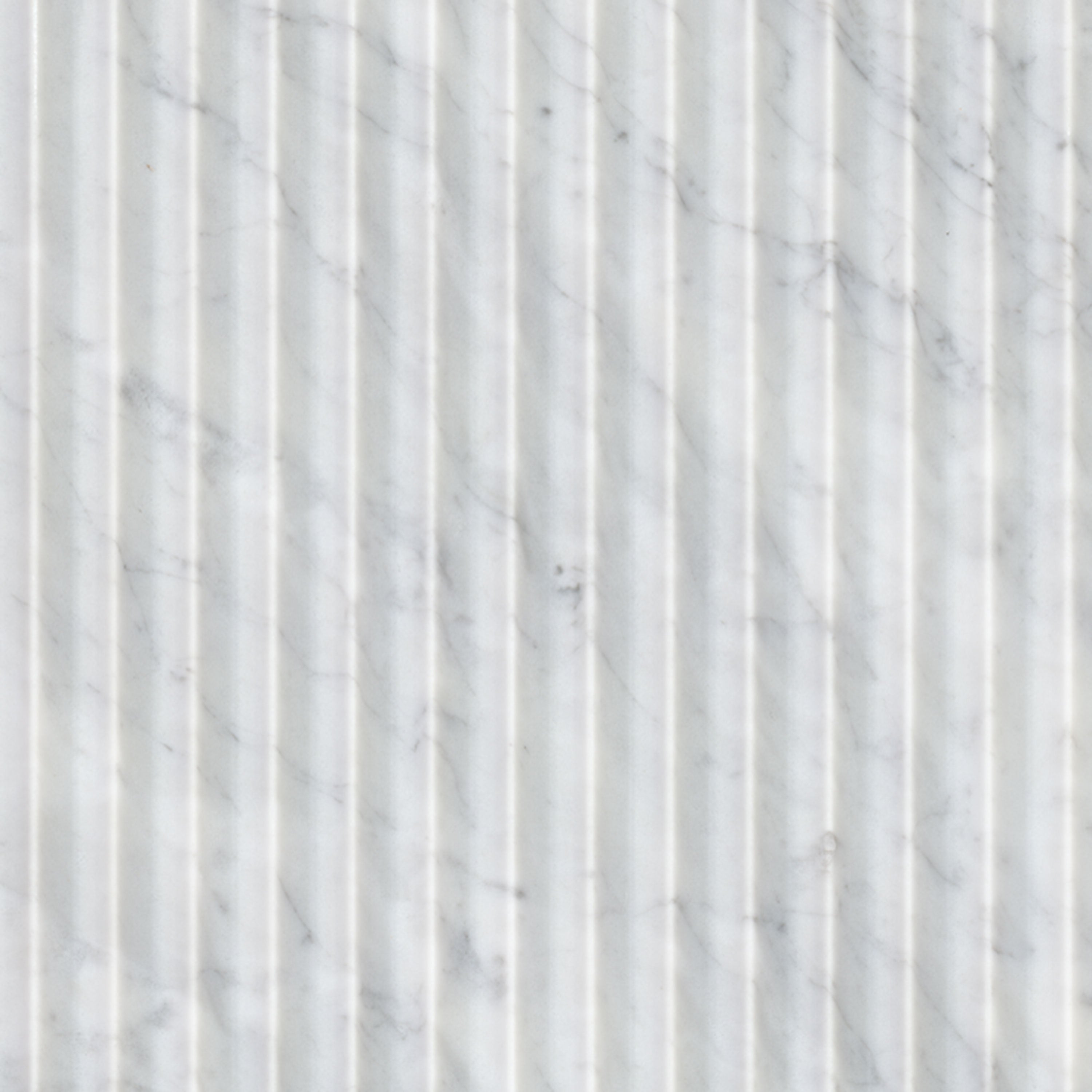 Carrara White Valentino Fluto 12x24 Honed Fluted Marble Wall Tile — clean product view — color White-cool with gray veining