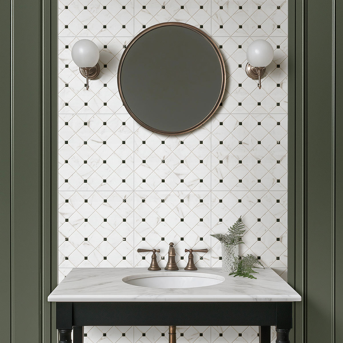 Casa 17x17 Matte Porcelain Tile installed room scene