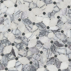 Cecily Lilac Polished Marble Mosaic — isometric scale view — color Lilac
