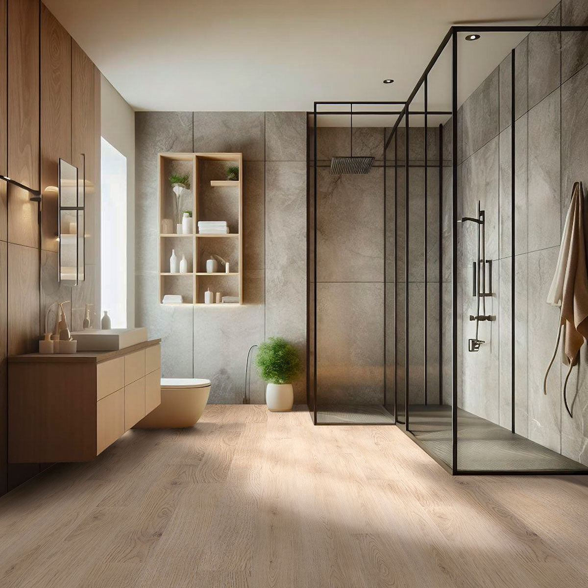 Cyrus 2.0 7x48 5mm 20mil Waterproof Rigid Core Luxury Vinyl Plank — installed room view — color Chester Hills