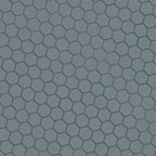 Cielo Azul 1.5-inch Hexagon Glossy Porcelain Mosaic — isometric scale view — color Azul