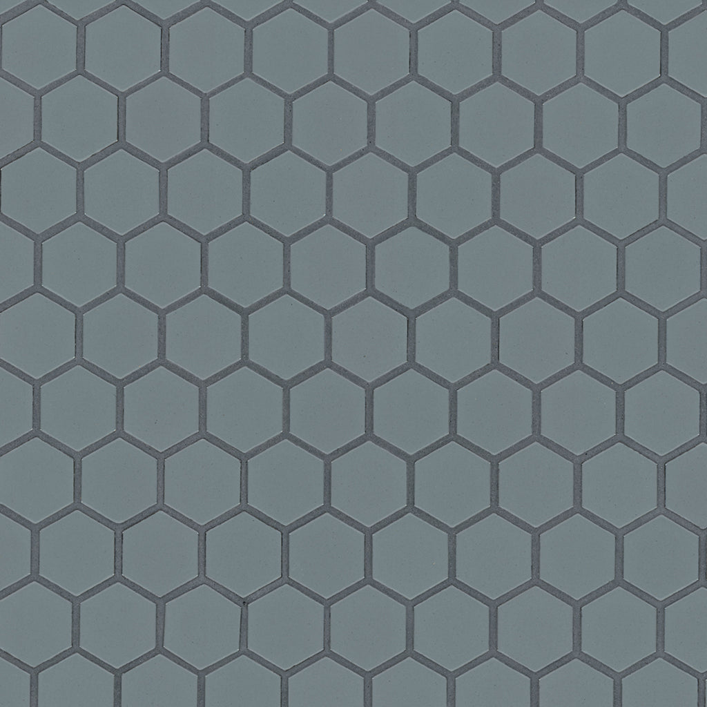 Cielo Azul 1.5-inch Hexagon Glossy Porcelain Mosaic — clean product view — color Azul
