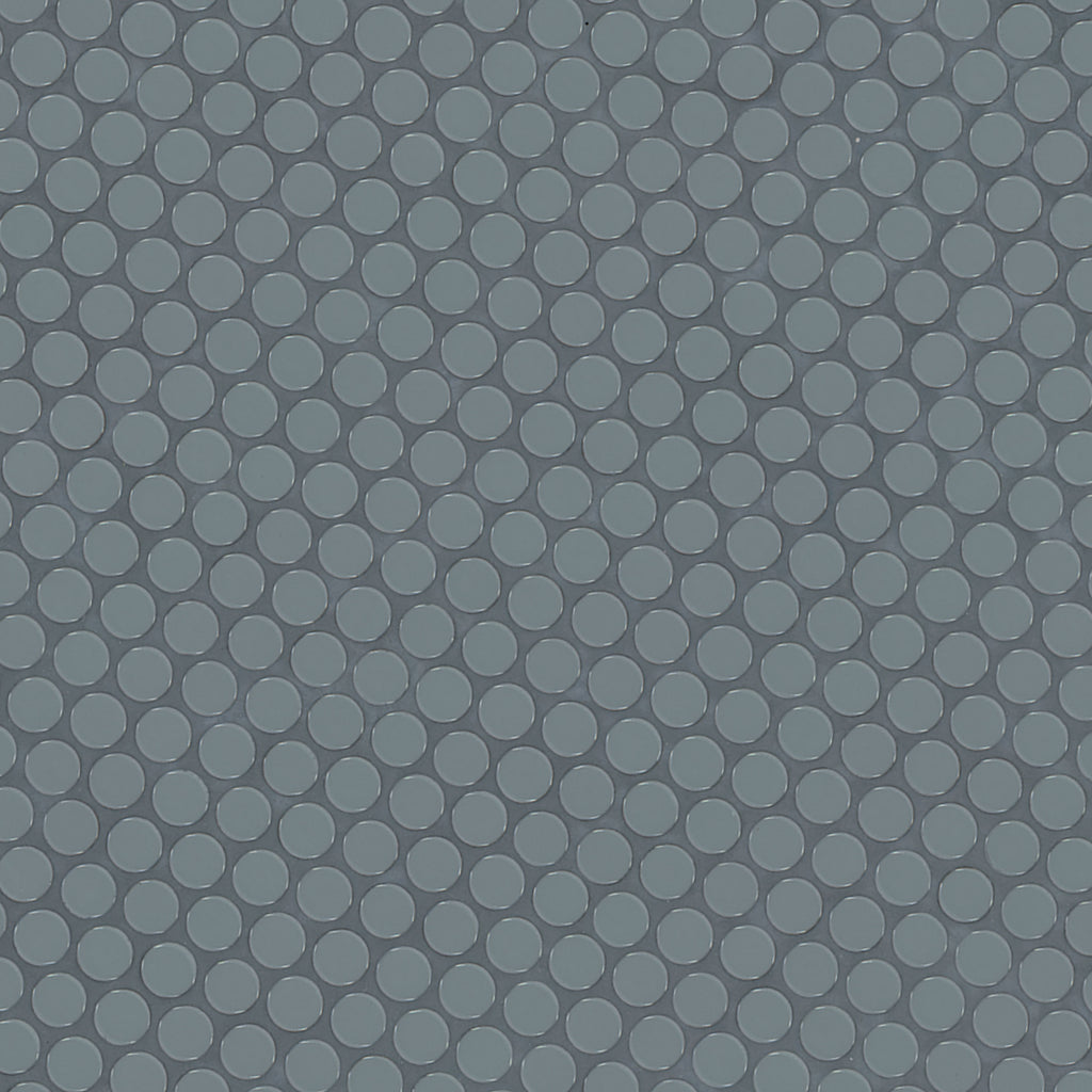 Cielo Azul Pennyround Glossy Porcelain Mosaic — isometric scale view — color Azul