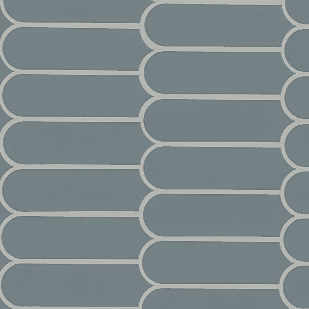 Cielo Azul Scallop Glossy Porcelain Mosaic — clean product view — color Azul