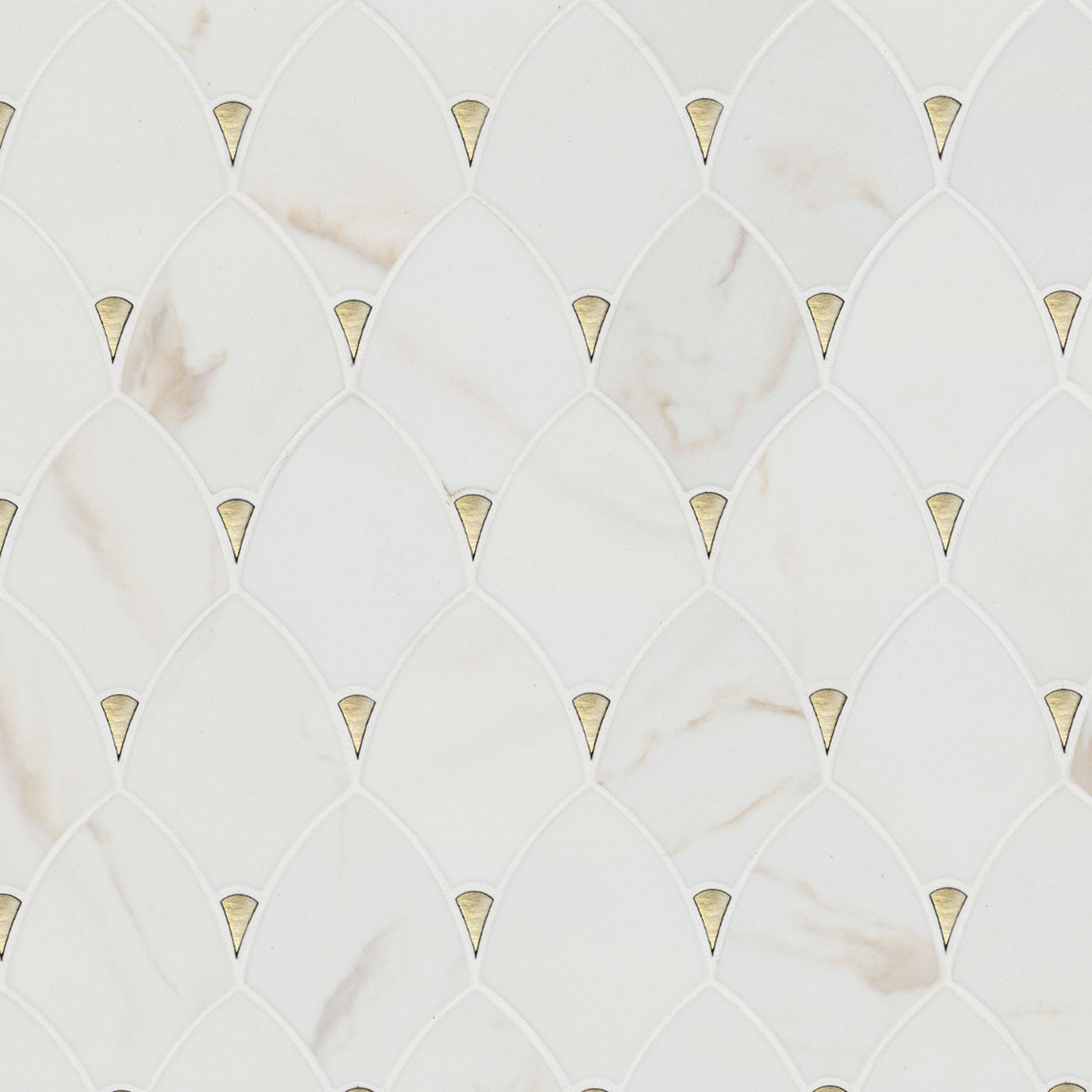 Citadel Gold Trident Glossy Recycled Glass Mosaic — clean product view — color Gold Trident