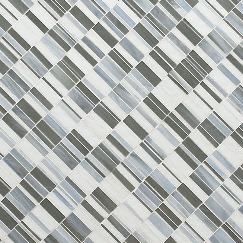 Citi Stax Lapis 3mm Glass Mosaic — isometric scale view — color Stax Lapis