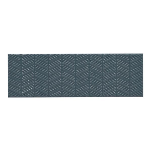 Urbano Navy 3D Mix 4x12 Glossy Ceramic Wall Tile product view