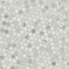 Cloudland Round Pattern Polished Marble Mosaic — isometric scale view — color Round Pattern